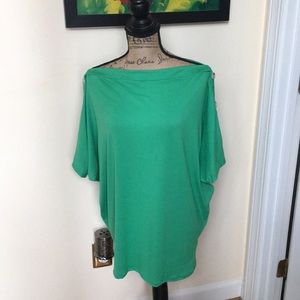 White Birch Boat Neck Top XL Kelly Green